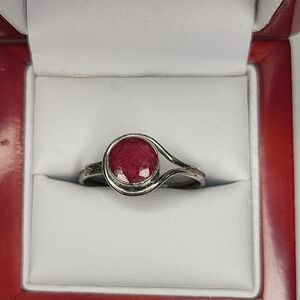 Sterling Silver Ring with Ruby Gemstone